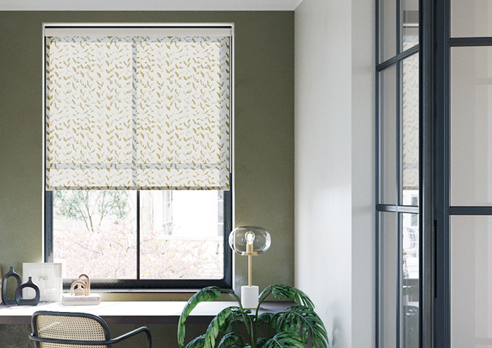 Watercolour Leaves, Golden Brown - Twist&Fit Roller Blind - Image 3